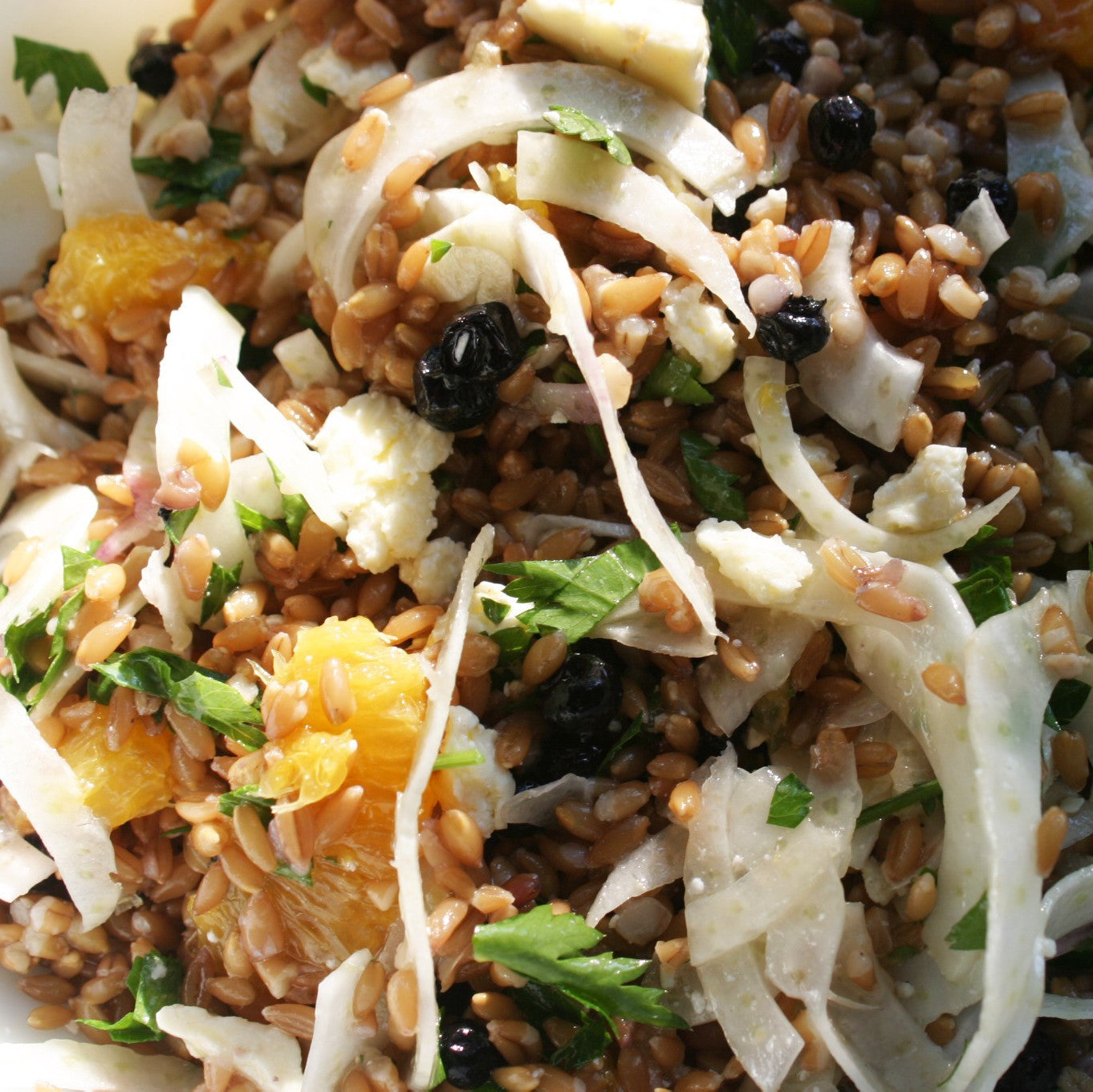 Pickled Blueberry Farro Salad