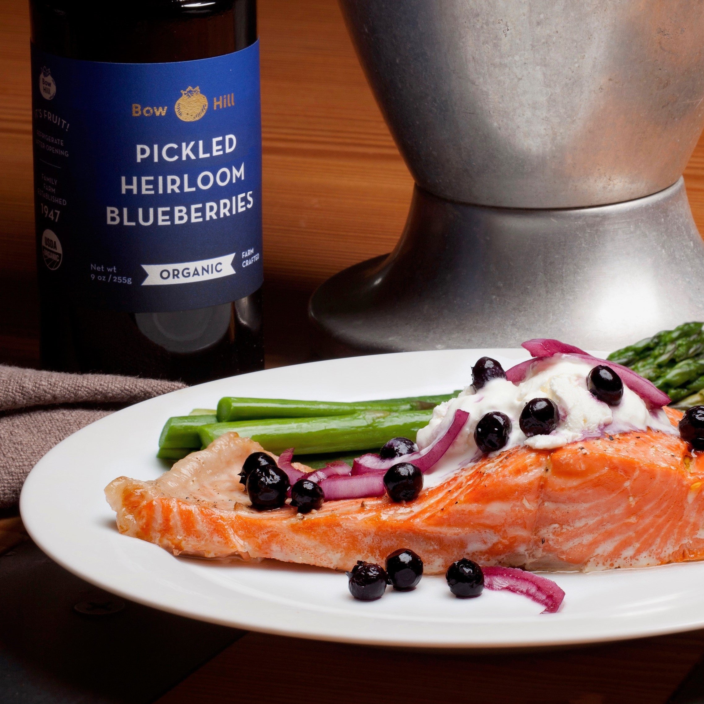 Salmon with Pickled Blueberries