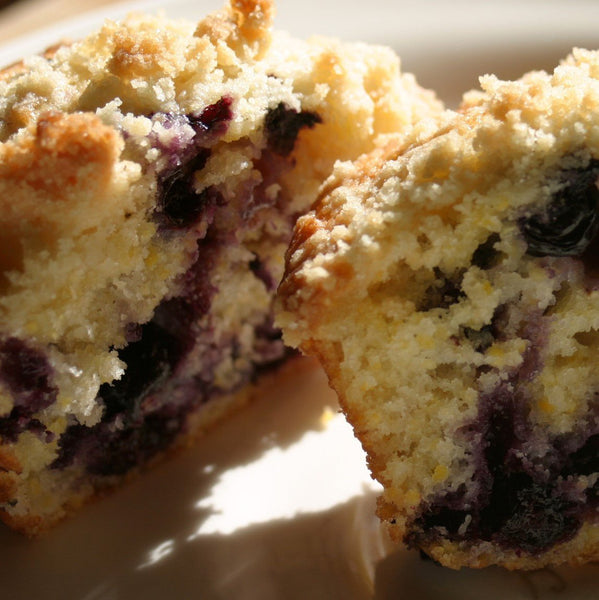 Blueberry Polenta Muffins