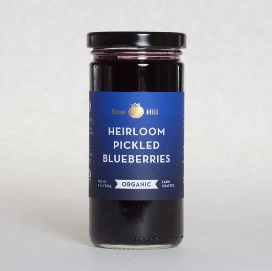 Jar of pickled blueberries