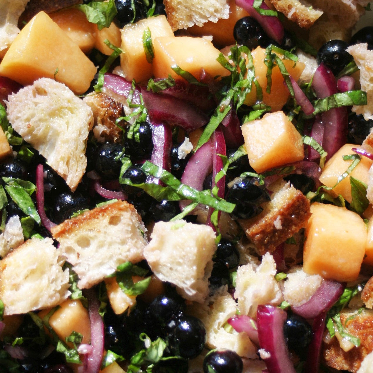 Cantaloupe & Blue Panzanella